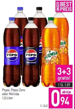 Sutterlüty Pepsi Pepsi Zero oder Mirinda 1.5L Angebot