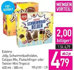 Sutterlüty Eskimo Jolly Schwimmbadhelden Calippo Mix Flutschfinger oder Twister Mini Tropical 400-585ml Angebot