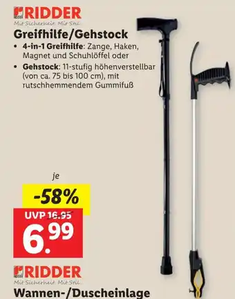 Lidl Greifhilfe/Gehstock Angebot