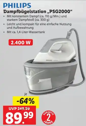 Lidl Dampfbügelstation PSG2000 Angebot