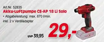 Zgonc Akku-Luftpumpe CE-AP 18 Li Solo Angebot