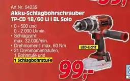 Zgonc Akku-Schlagbohrschrauber TP-CD 18/60 Li i BL Solo Angebot