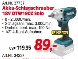 Zgonc Akku-Schlagschrauber 18V DTW190Z Solo Angebot