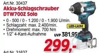 Zgonc Akku Schlagschrauber DTW700Z Solo Angebot