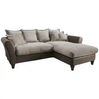 XXXLutz Ecksofa in Chenille, Mikrofaser Dunkelbraun, Hellbraun Angebot