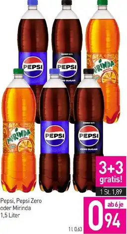 Sutterlüty Pepsi, Pepsi Zero oder Mirinda 1.5 Liter Angebot