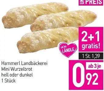 Sutterlüty Hammerl Landbäckerei Mini Wurzelbrot hell oder dunkel Angebot