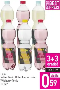 Sutterlüty Billa Indian Tonic, Bitter Lemon oder Wildberry Tonic 1 Liter Angebot
