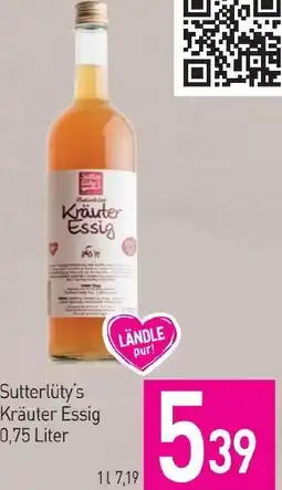 Sutterlüty Sutterlüty's Kräuter Essig 0.75 Liter Angebot