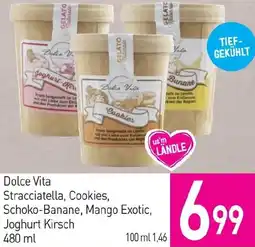 Sutterlüty Dolce Vita Stracciatella, Cookies, Schoko-Banane, Mango Exotic, Joghurt Kirsch 480 ml Angebot