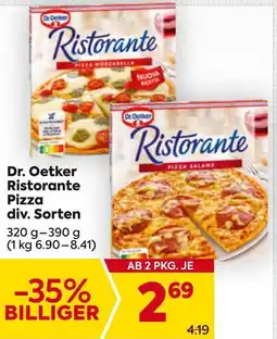Billa Dr. Oetker Ristorante Pizza div. Sorten 320-390g Angebot