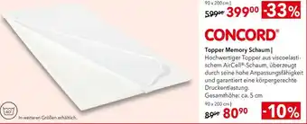 Matratzen Concord Topper Memory Schaum Angebot