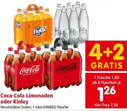 Interspar Coca-Cola Limonaden oder Kinley 1L Angebot