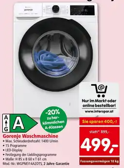 Interspar Gorenje Waschmaschine Angebot