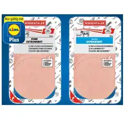 Lidl Wiesentaler Extrawurst versch. Sorten Lidl Plus Vorteilspreis 200 Gramm 1 Packung Angebot