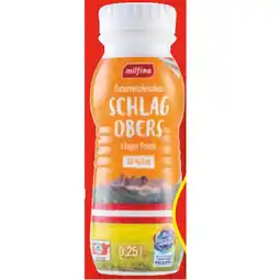 Hofer Milfina Längerfrisches Schlagobers HOFER 250 Milliliter 1 Flasche Angebot