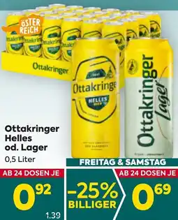 Billa Ottakringer Helles od. Lager 0,5 Liter Angebot