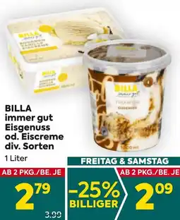 Billa BILLA immer gut Eisgenuss od. Eiscreme 1 Liter Angebot
