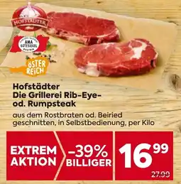 Billa Hofstädter Die Grillerei Rib-Eye- od. Rumpsteak per kilo Angebot