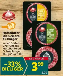 Billa Hofstädter Die Grillerei XL Burger 360g Angebot