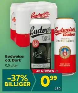 Billa Budweiser od. Dark 0,5 Liter Angebot