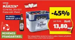 Hofer ZIPFER MÄRZEN 20x0.5L Angebot