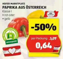 Hofer HOFER MARKTPLATZ PAPRIKA AUS ÖSTERREICH Angebot