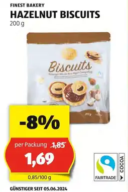 Hofer FINEST BAKERY HAZELNUT BISCUITS 200 g Angebot