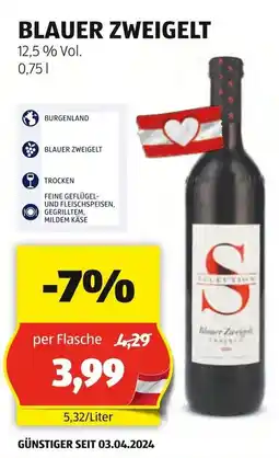 Hofer BLAUER ZWEIGELT 12,5% Vol. 0.75L Angebot