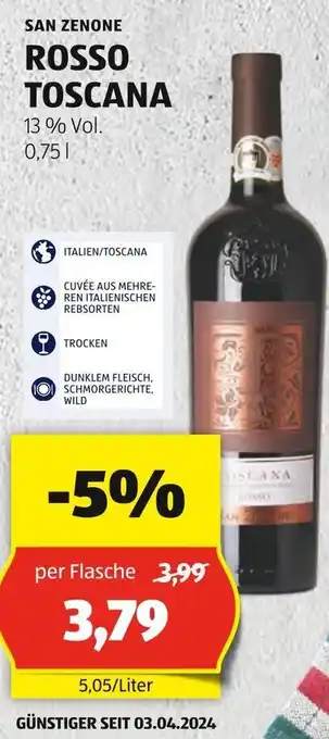 Hofer SAN ZENONE ROSSO TOSCANA 0.75L Angebot