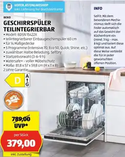 Hofer GESCHIRRSPÜLER TEILINTEGRIERBAR Angebot