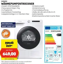 Hofer WÄRMEPUMPENTROCKNER Angebot