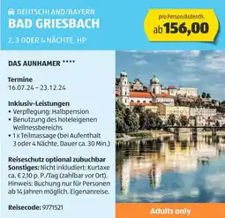 Hofer BAD GRIESBACH 2, 3 ODER 4 NÄCHTE, HP Angebot