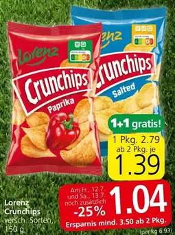 Spar Lorenz Crunchips 150g Angebot