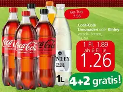 Spar Coca-Cola Limonaden oder Kinley 1 Liter Angebot