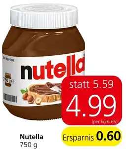 Spar Nutella 750 g Angebot