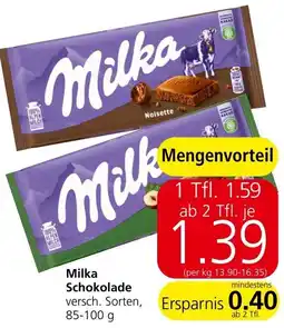 Spar Milka Schokolade 85-100g Angebot