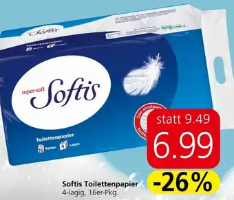 Spar Softis Toilettenpapier 4-lagig, 16er Angebot