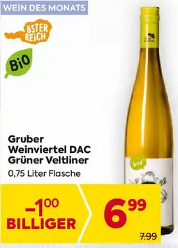 Billa Gruber Weinviertel DAC Grüner Veltliner 0.75 Liter Angebot