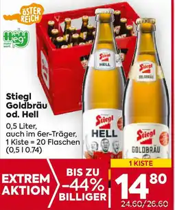 Billa Stiegl Goldbräu od. Hell 0.5 Liter Angebot