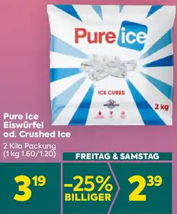 Billa Pure ice Eiswürfel od. Crushed Ice 2 Kilo Angebot