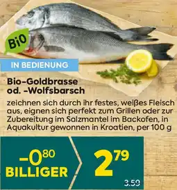Billa Bio-Goldbrasse od. -Wolfsbarsch 100g Angebot