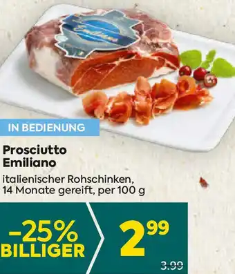 Billa Prosciutto Emiliano 100g Angebot