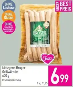 Sutterlüty Metzgerei Broger Grillwürstle 600 g Angebot