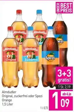 Sutterlüty Almdudler Original, zuckerfrei oder Spezi Orange 1,5 Liter Angebot