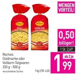 Sutterlüty Recheis Goldmarke oder Vollkorn-Teigwaren 330 g - 500 g Angebot
