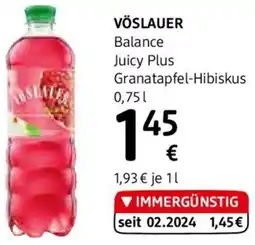 dm VÖSLAUER Balance Granatapfel-Hibiskus 0.75L Angebot