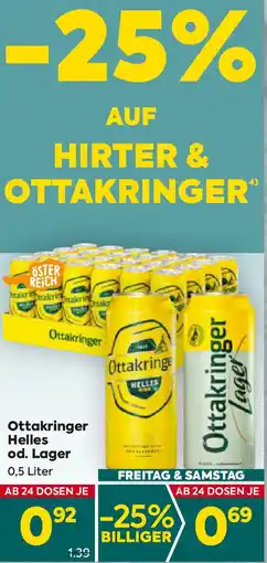 Billa Ottakringer Lager 0.5 Liter Angebot