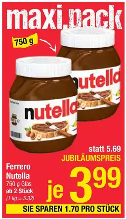 Maximarkt Ferrero Nutella 750g Angebot