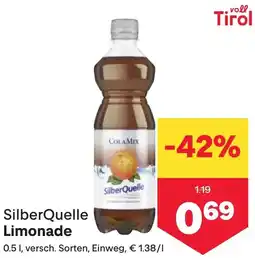 MPreis SilberQuelle Limonade Angebot
